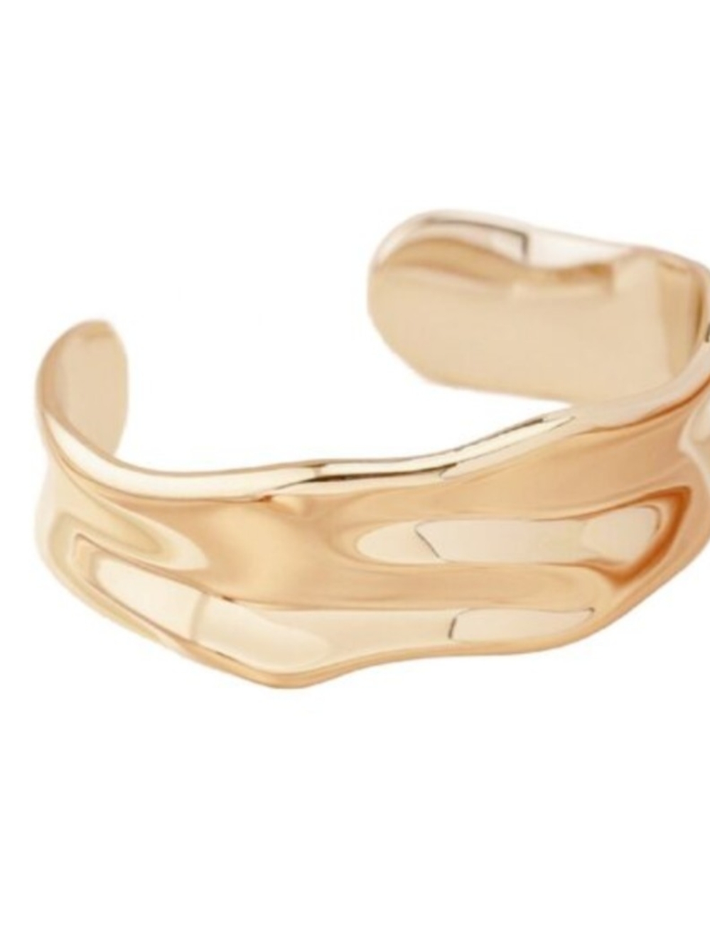 Gold-Tone Sculpted Open Cuff Bracelet